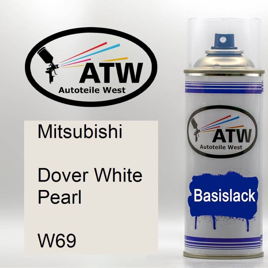 Mitsubishi, Dover White Pearl, W69: 400ml Sprühdose, von ATW Autoteile West.